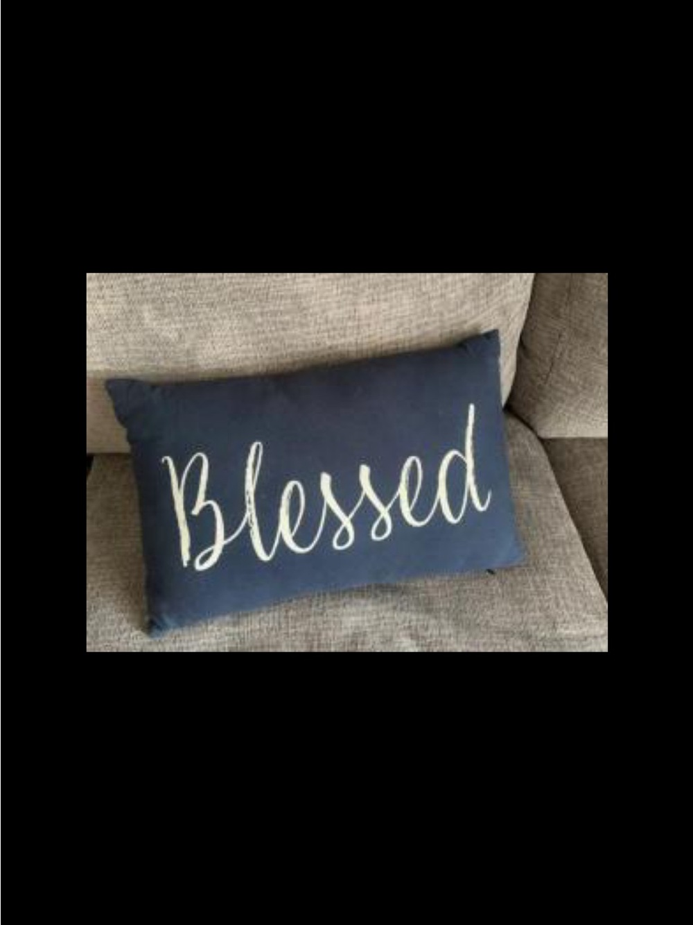Navy "Blessed" Decorative Accent Pillow - Home Accents